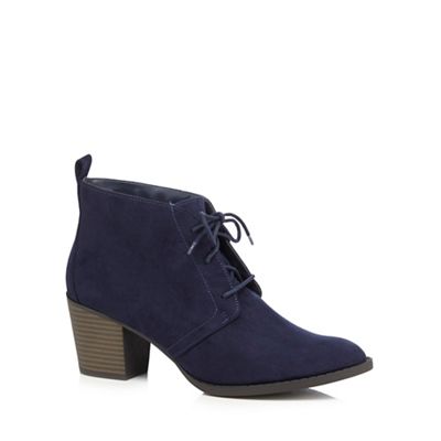 Mantaray Navy lace up mid ankle boots